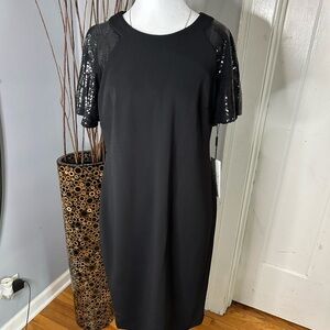 NEW 🆕 Calvin Klein Black Sequin Sheath Mini Dress